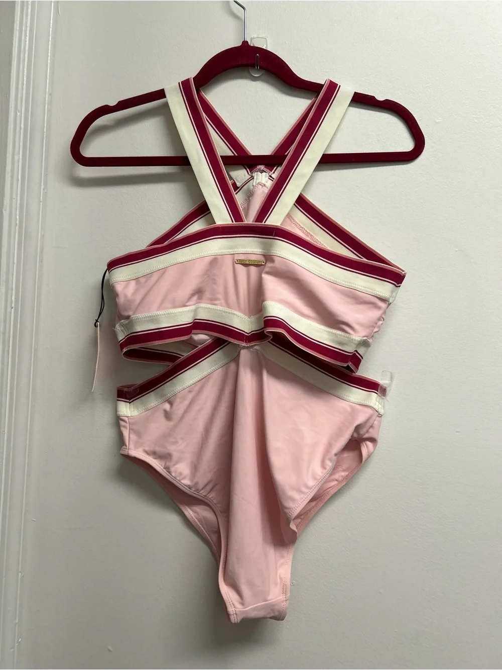 Juicy Couture Pink Halter Monokini One-Piece Swimsuit